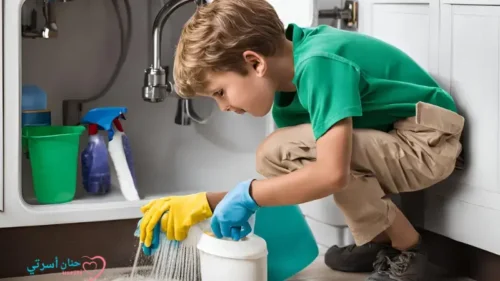 ابتلاع الطفل مواد التنظيف 